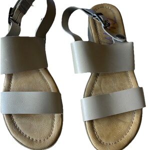 Blowfish Two-Strap Slingback Wedges in Light Gray